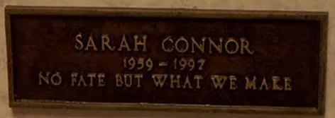 Sarah Connor grave plaque